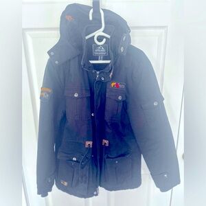 Lined winter Outdoor jacket with detachable hood